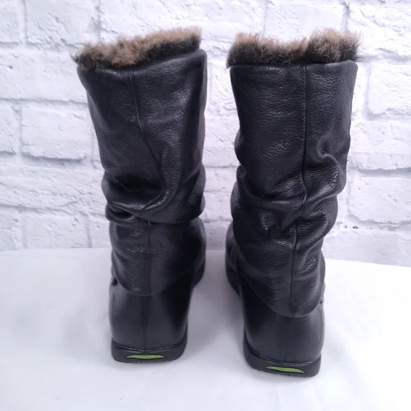 Earth Shoes Shannon Leather Fur Boots 5.5 - Picture 5 of 9